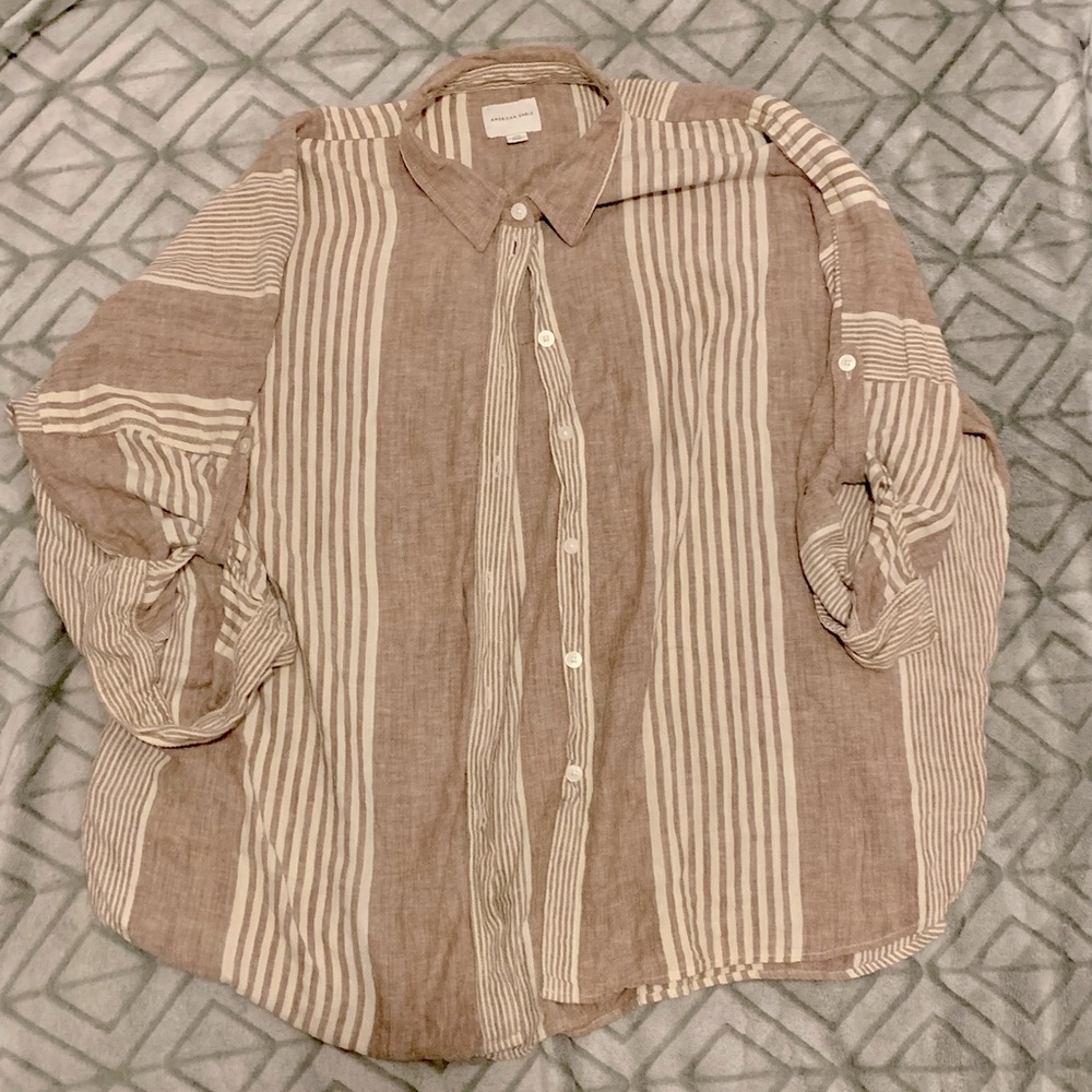 Very large over sized button up shirt American eagle